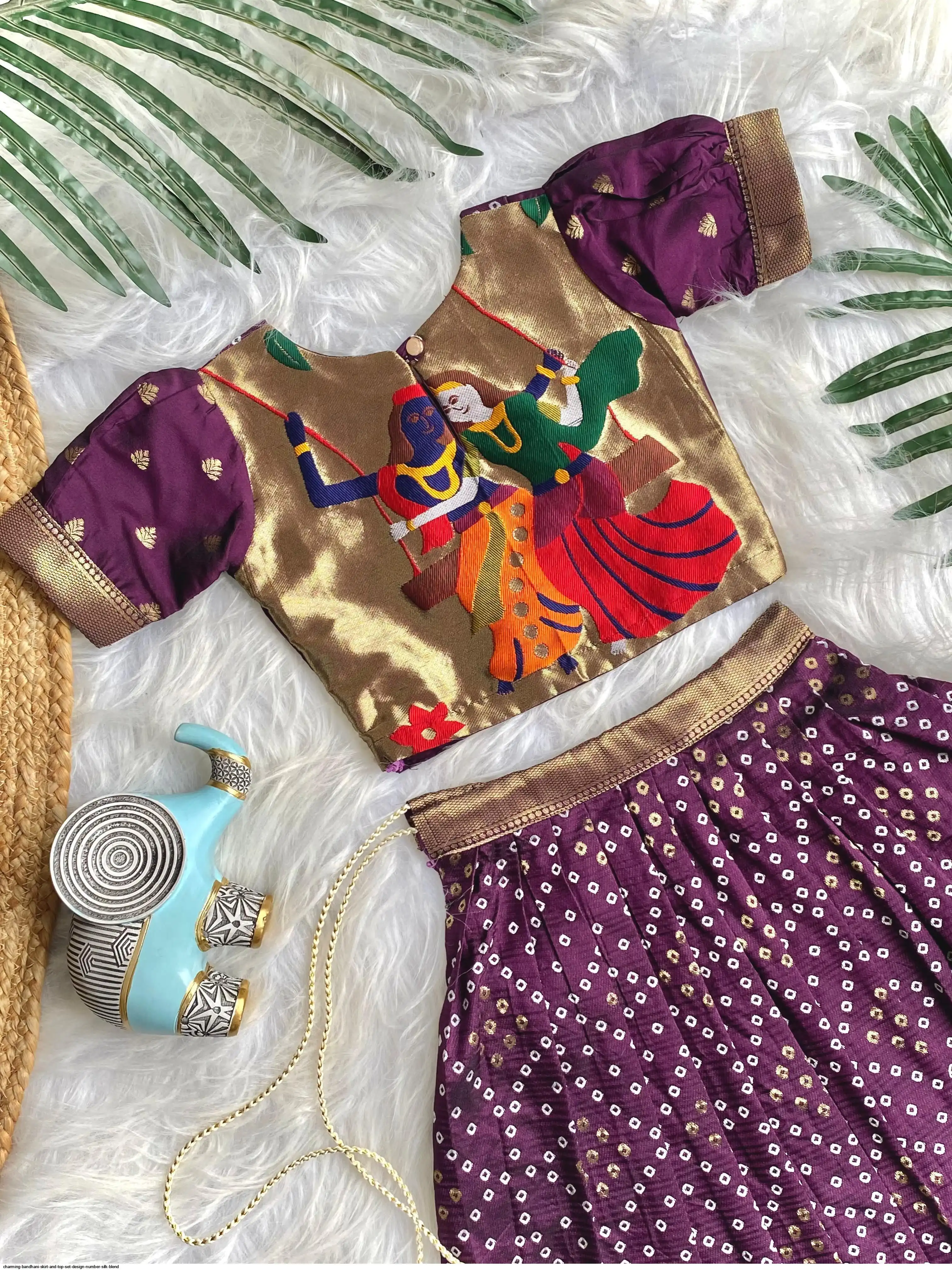CHARMING BANDHANI SKIRT AND TOP SET DESIGN NUMBER SILK BLEND 14