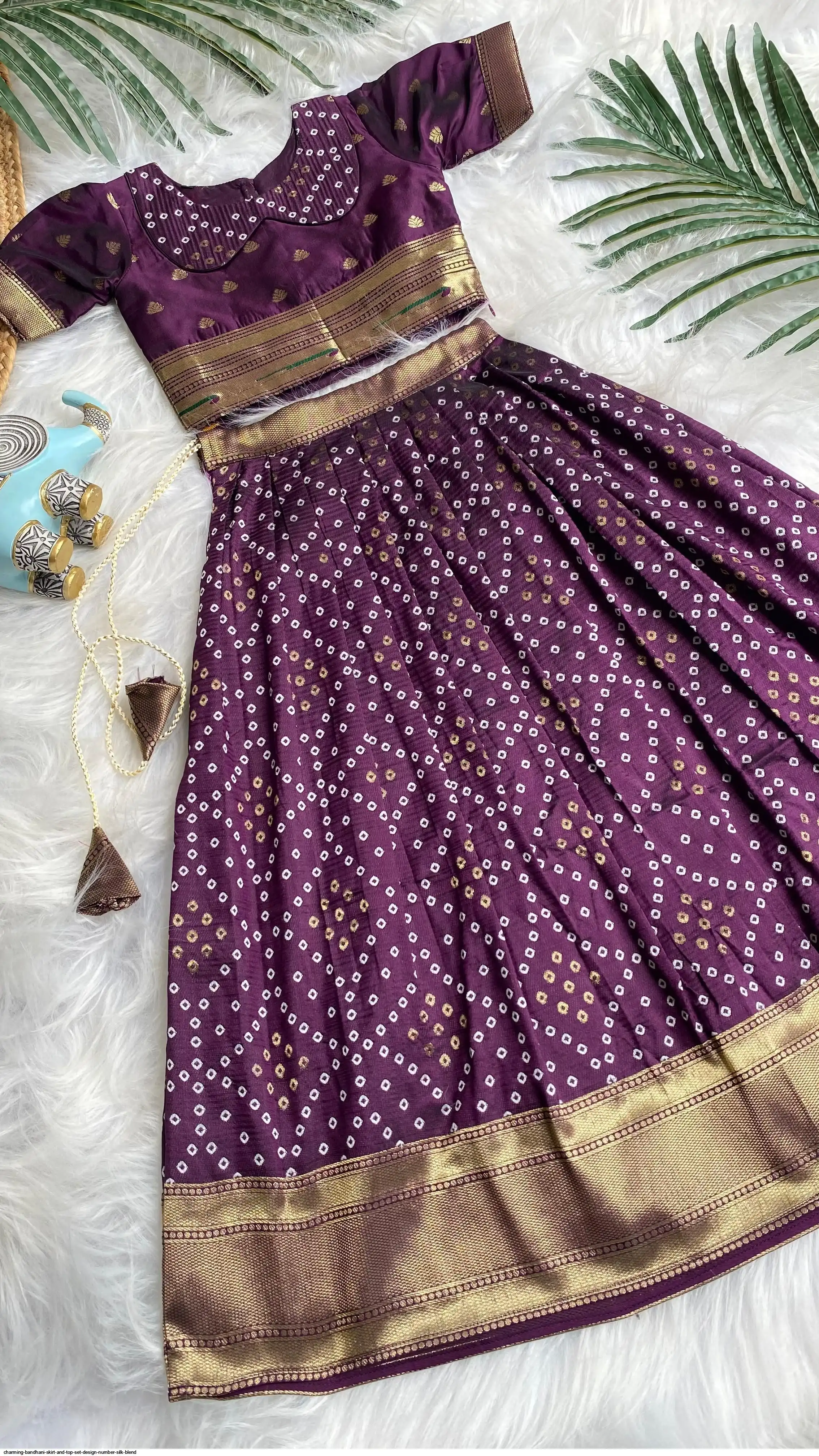 CHARMING BANDHANI SKIRT AND TOP SET DESIGN NUMBER SILK BLEND 16