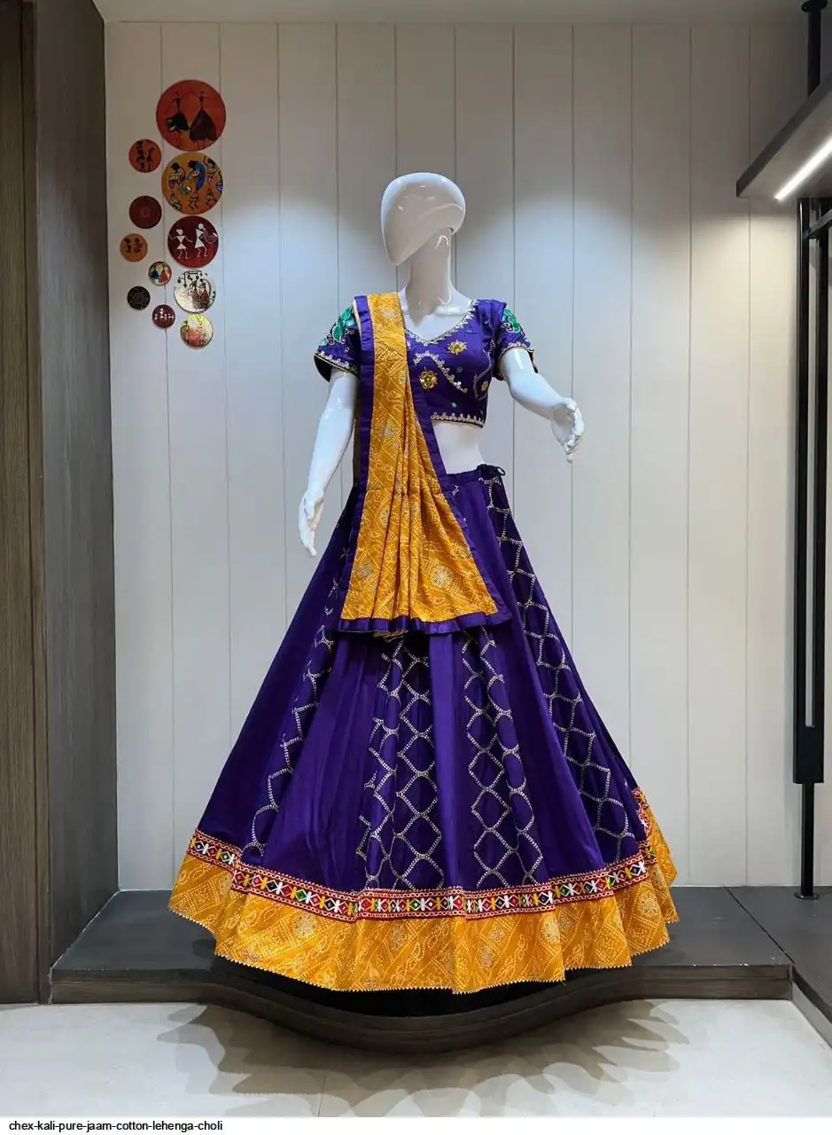 CHEX KALI PURE JAAM COTTON LEHENGA CHOLI