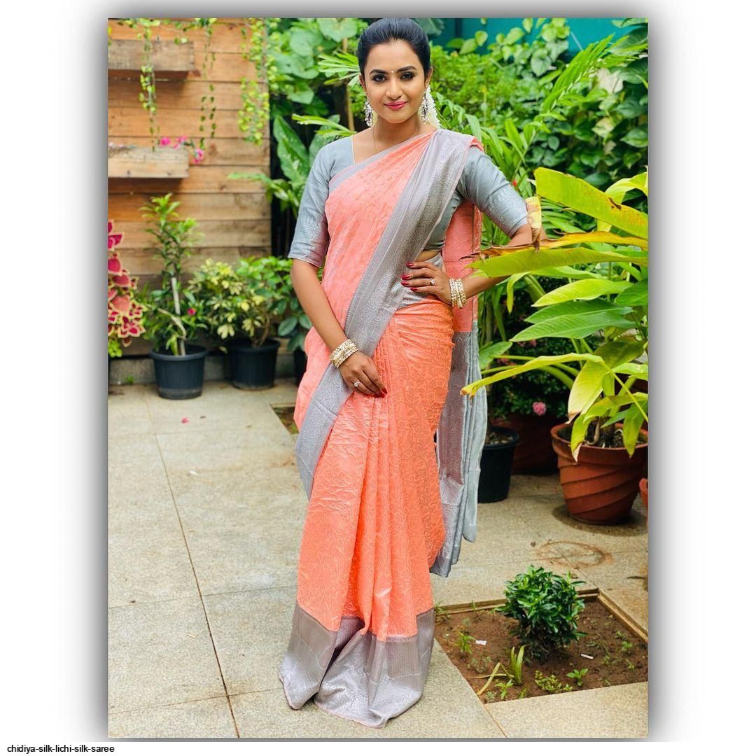 CHIDIYA SILK LICHI SILK SAREE
