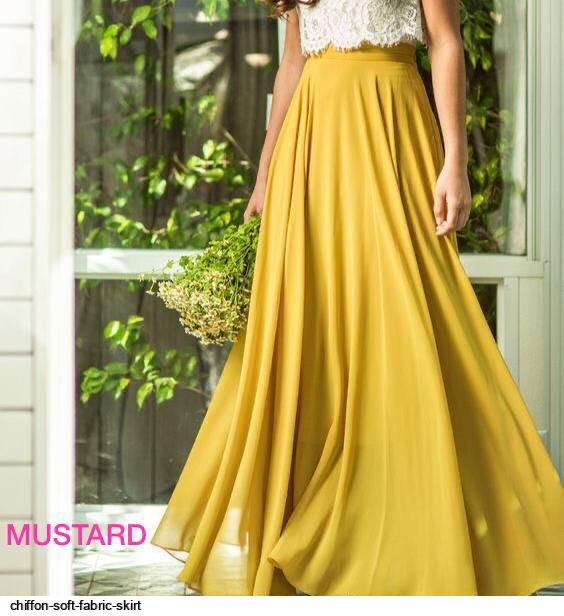 chiffon material skirt