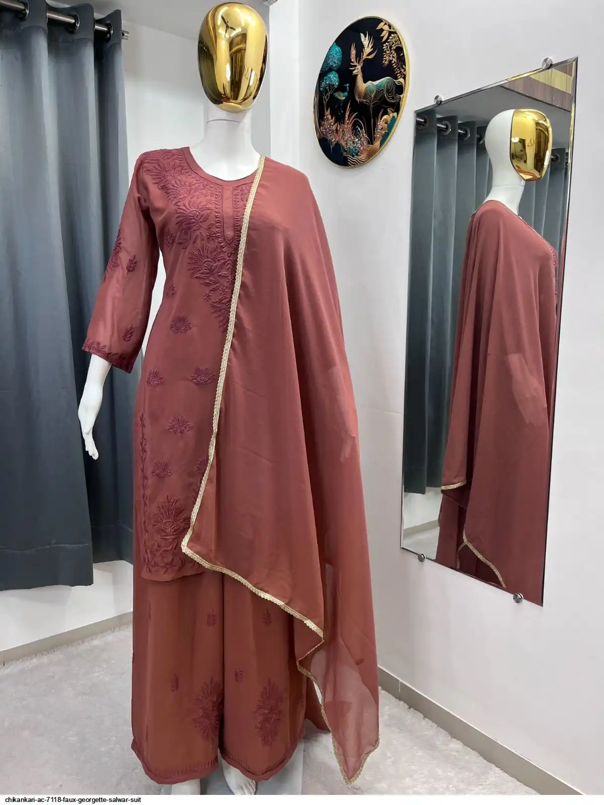 CHIKANKARI AC 7118 FAUX GEORGETTE SALWAR SUIT 1