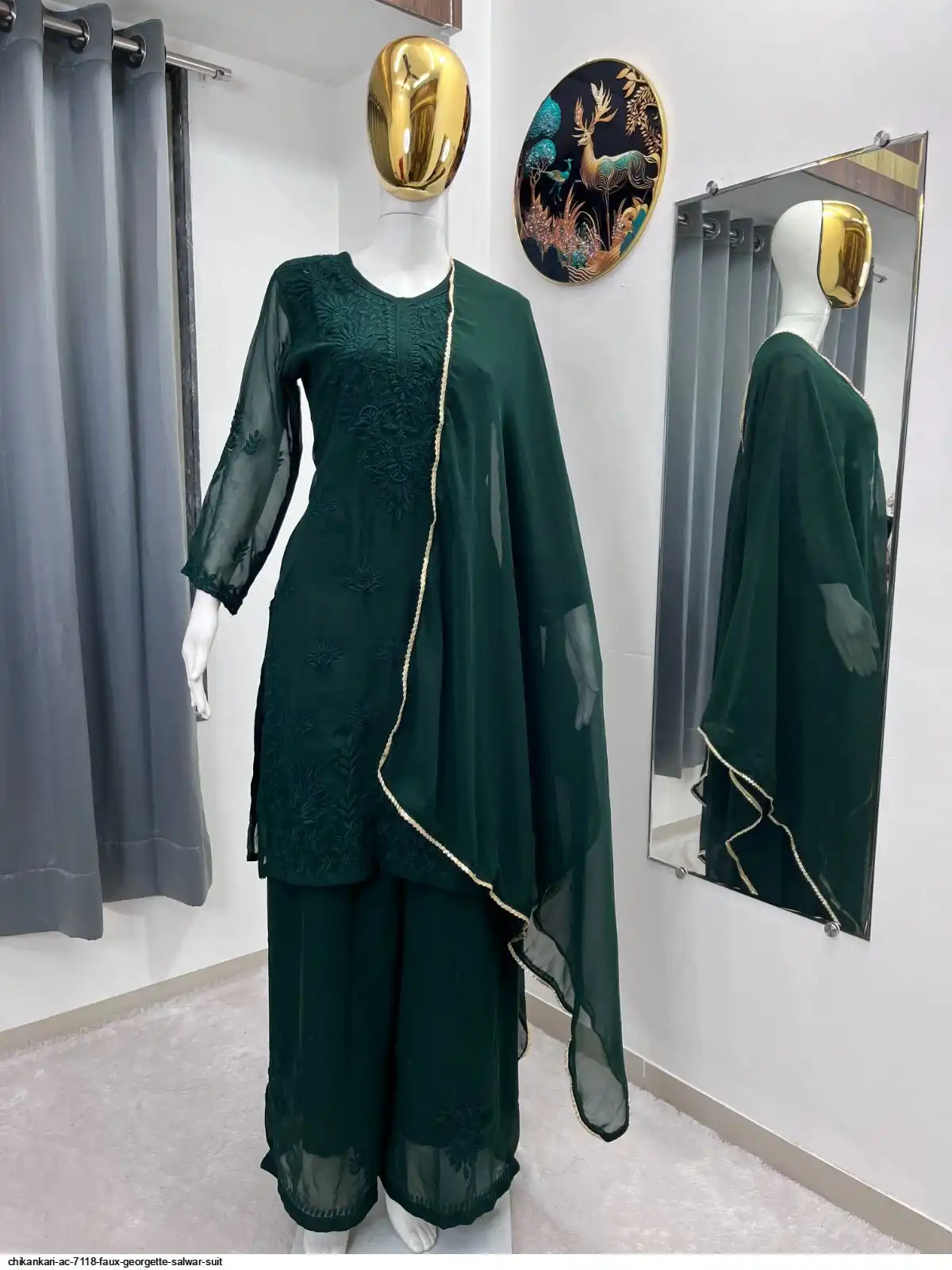 CHIKANKARI AC 7118 FAUX GEORGETTE SALWAR SUIT 2