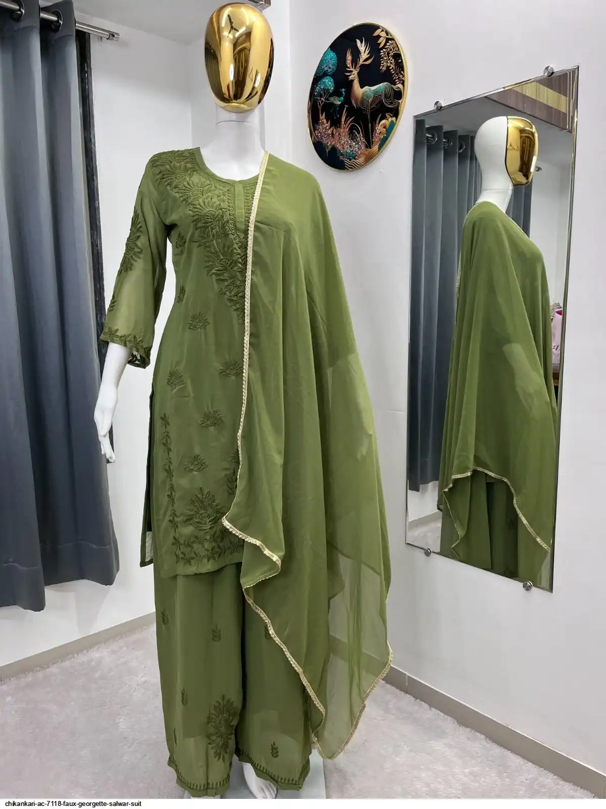 CHIKANKARI AC 7118 FAUX GEORGETTE SALWAR SUIT 3