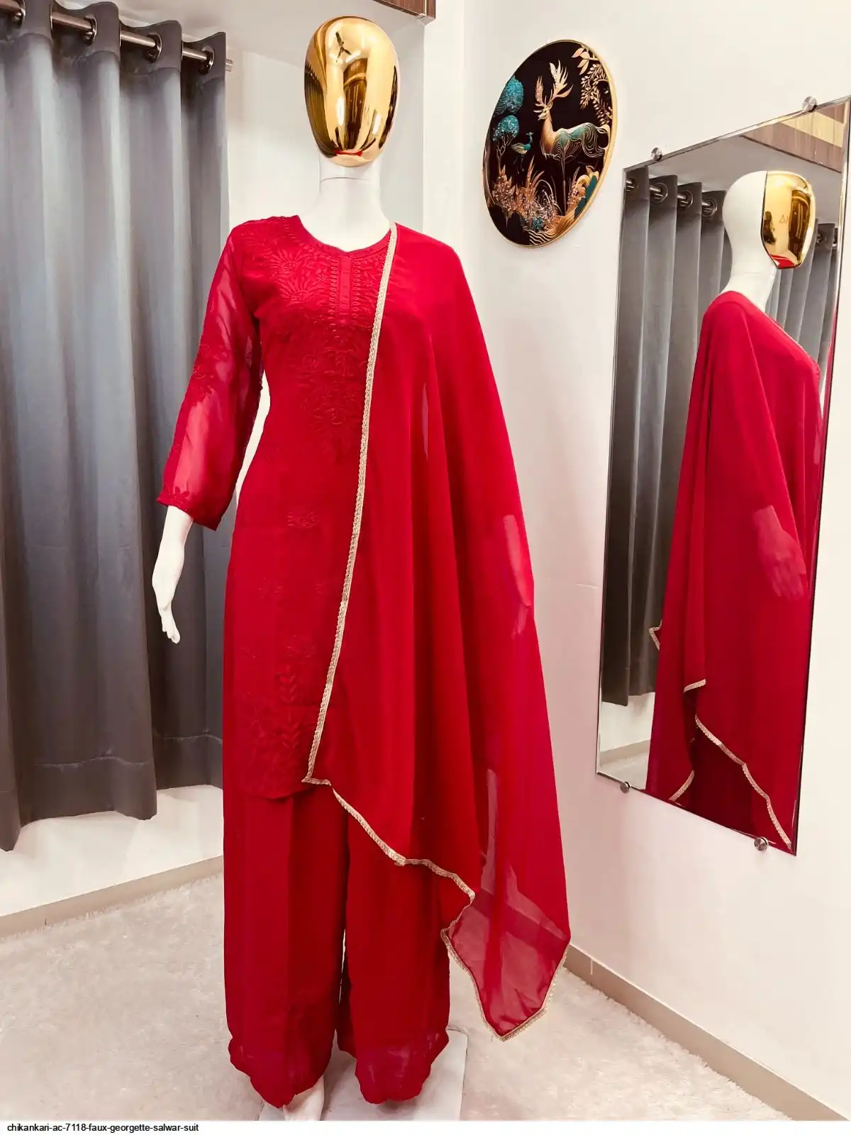 CHIKANKARI AC 7118 FAUX GEORGETTE SALWAR SUIT 4