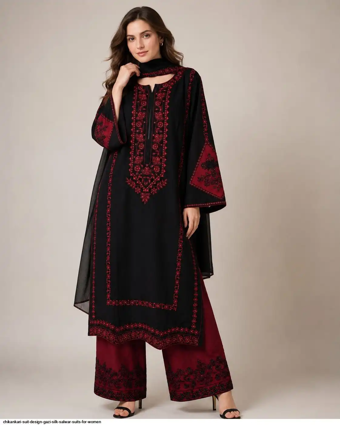 CHIKANKARI SUIT DESIGN GAZI SILK SALWAR SUITS FOR WOMEN 3