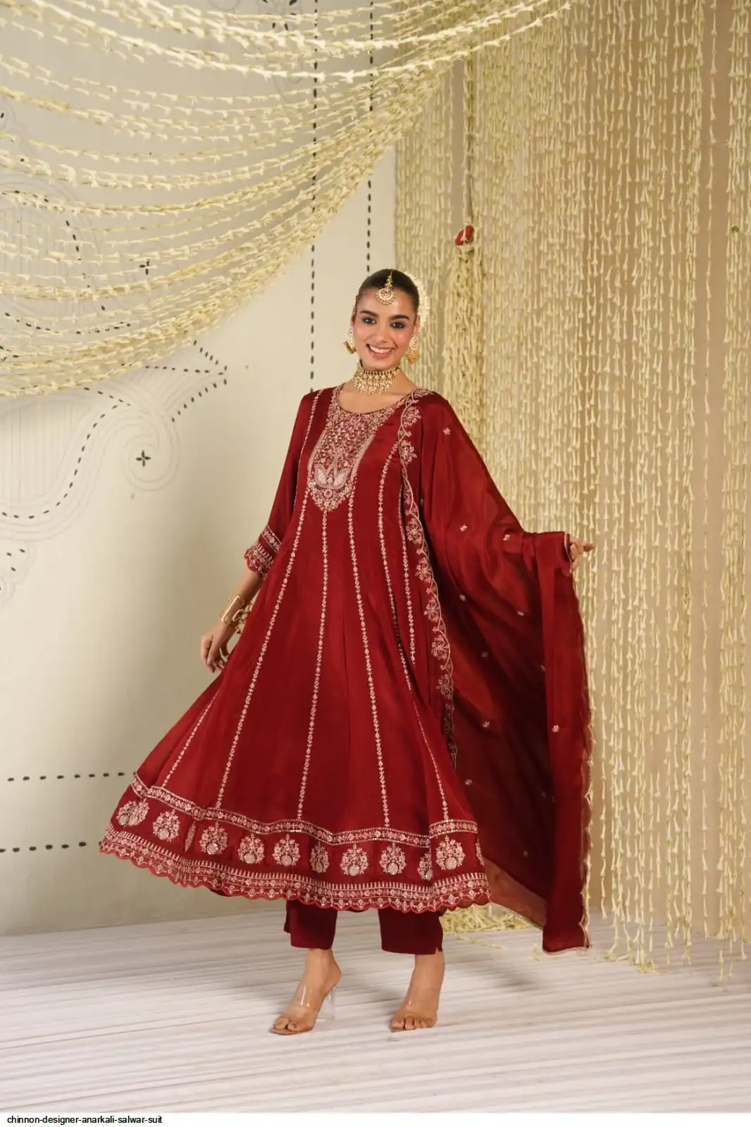 CHINNON DESIGNER ANARKALI SALWAR SUIT A