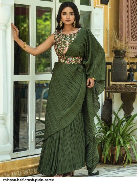 Poonam Georgette Saree with Blouse – Viha Online