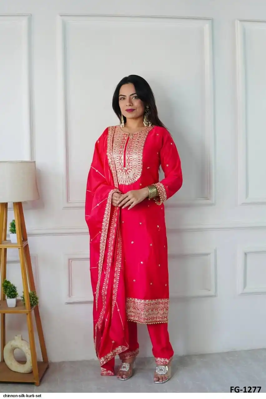 CHINNON SILK KURTI SET