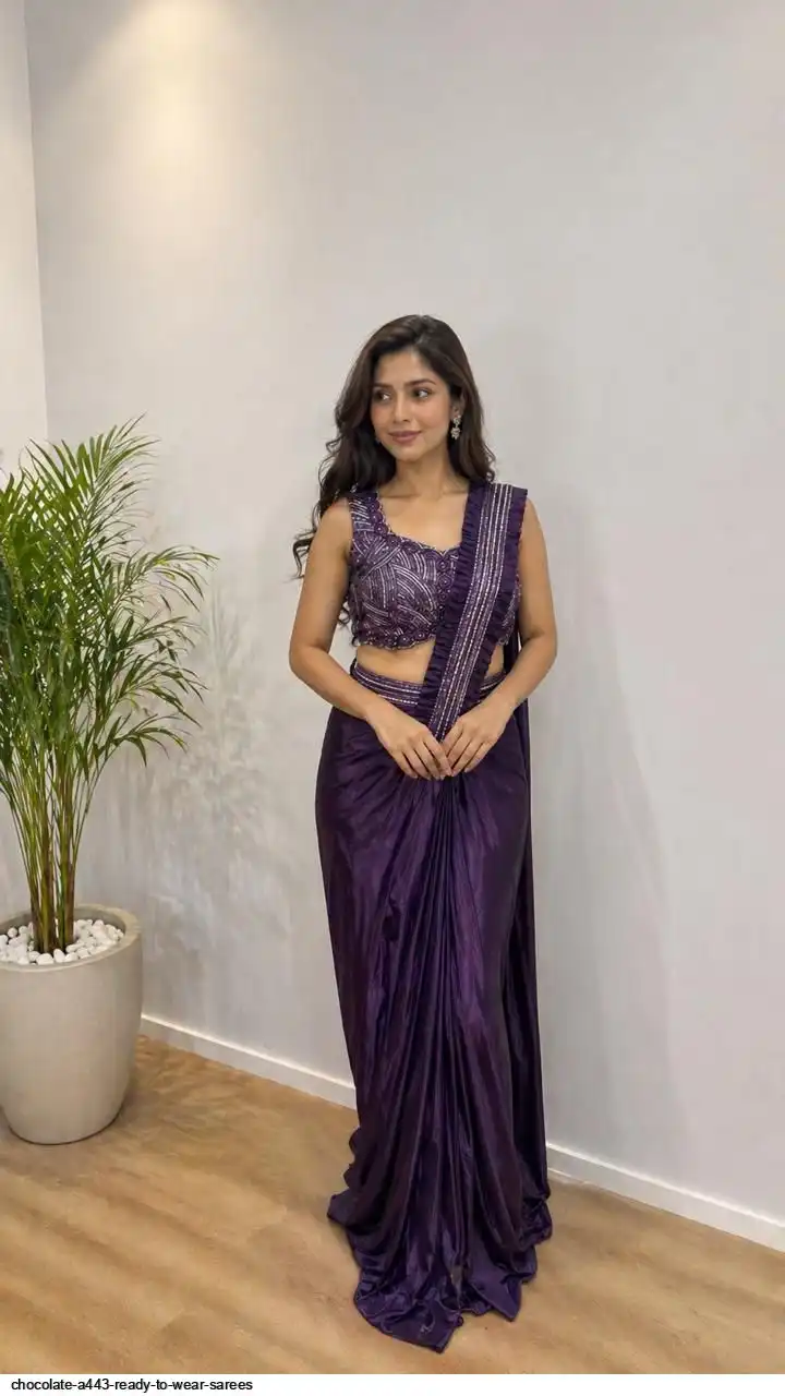 CHOCOLATE A443 READY TO WEAR SAREES B