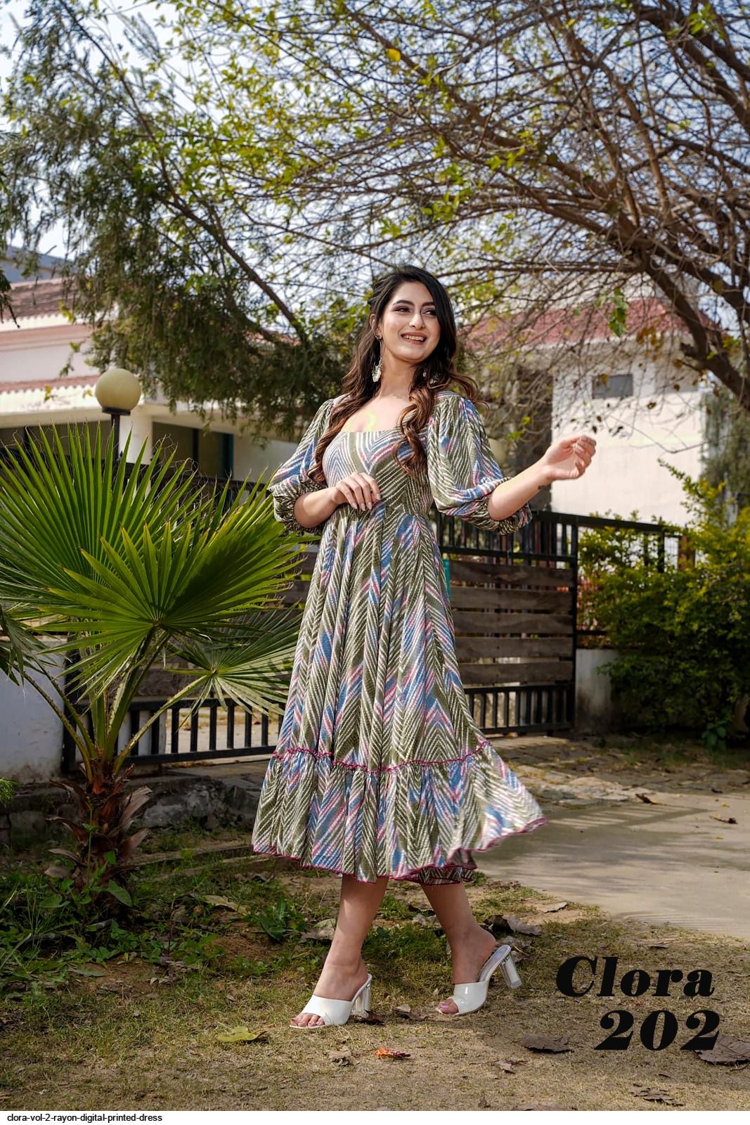 CLORA VOL 2 RAYON DIGITAL PRINTED DRESS 202
