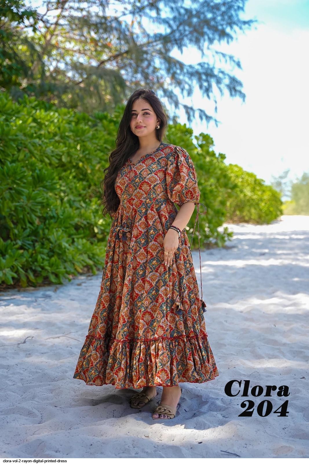 CLORA VOL 2 RAYON DIGITAL PRINTED DRESS 204