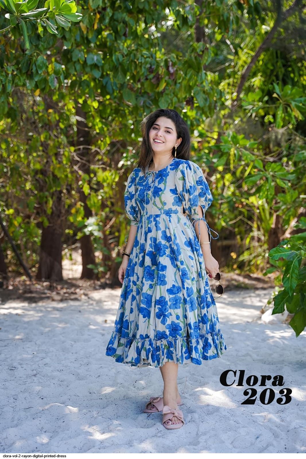 CLORA VOL 2 RAYON DIGITAL PRINTED DRESS 203