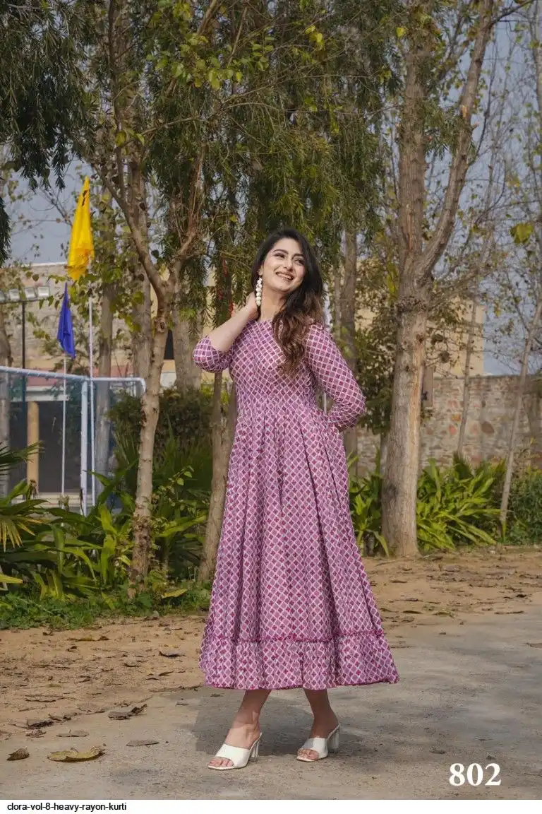 CLORA VOL 8 HEAVY RAYON KURTI 802
