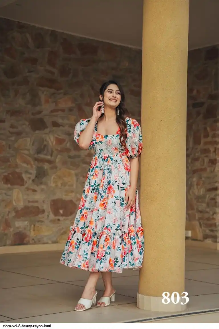 CLORA VOL 8 HEAVY RAYON KURTI 803