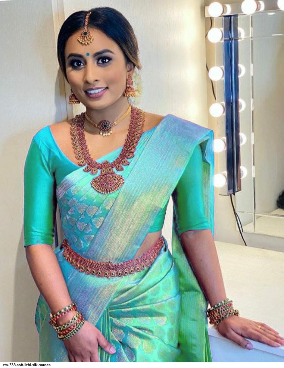 CM 338 SOFT LICHI SILK SAREES D