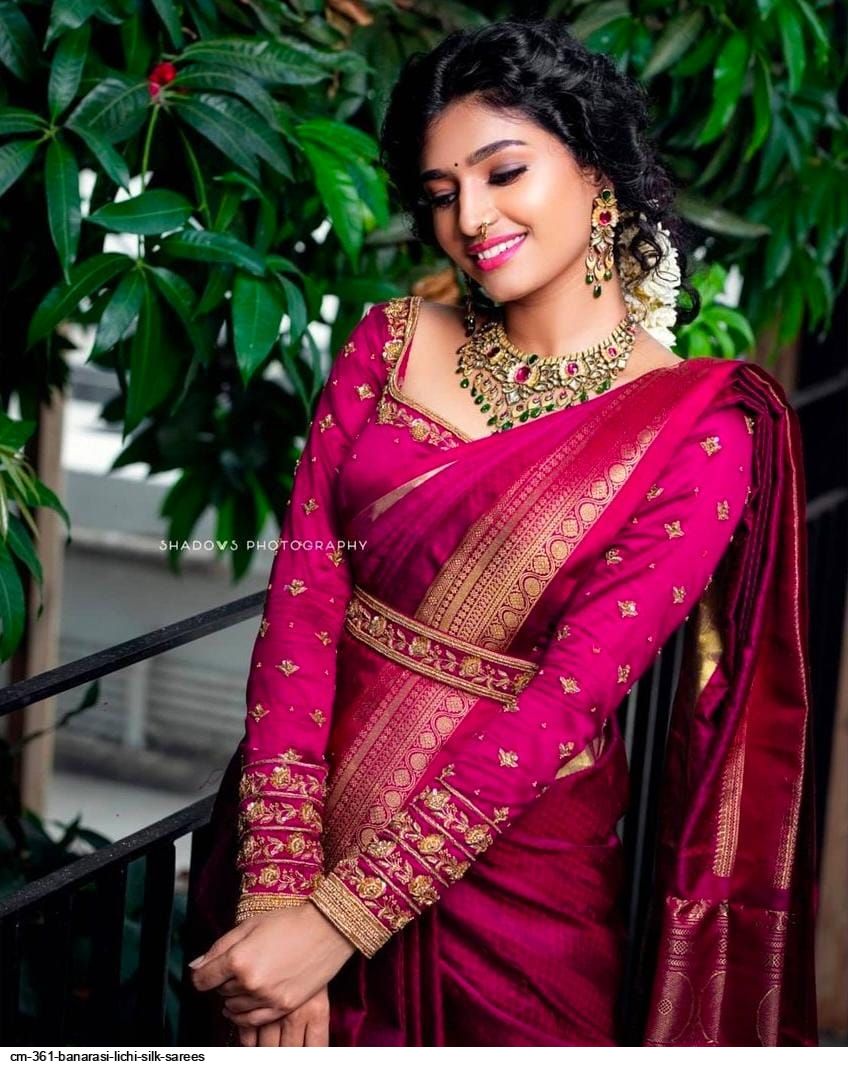 CM 361 BANARASI LICHI SILK SAREES