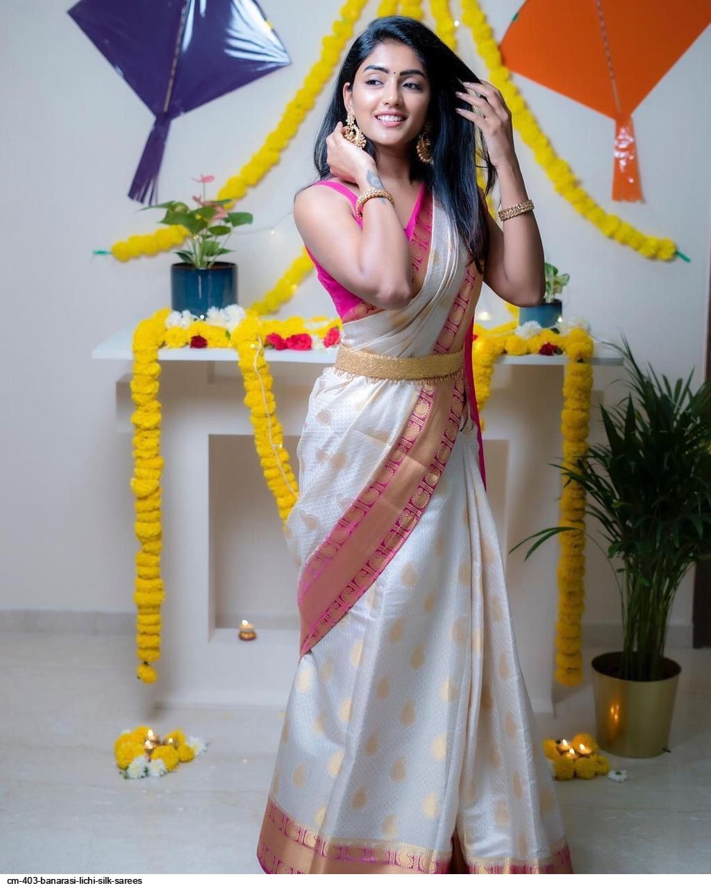 CM 403 BANARASI LICHI SILK SAREES