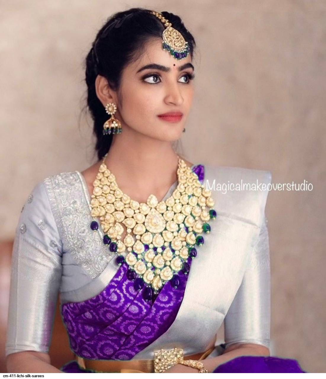 CM 411 LICHI SILK SAREES E