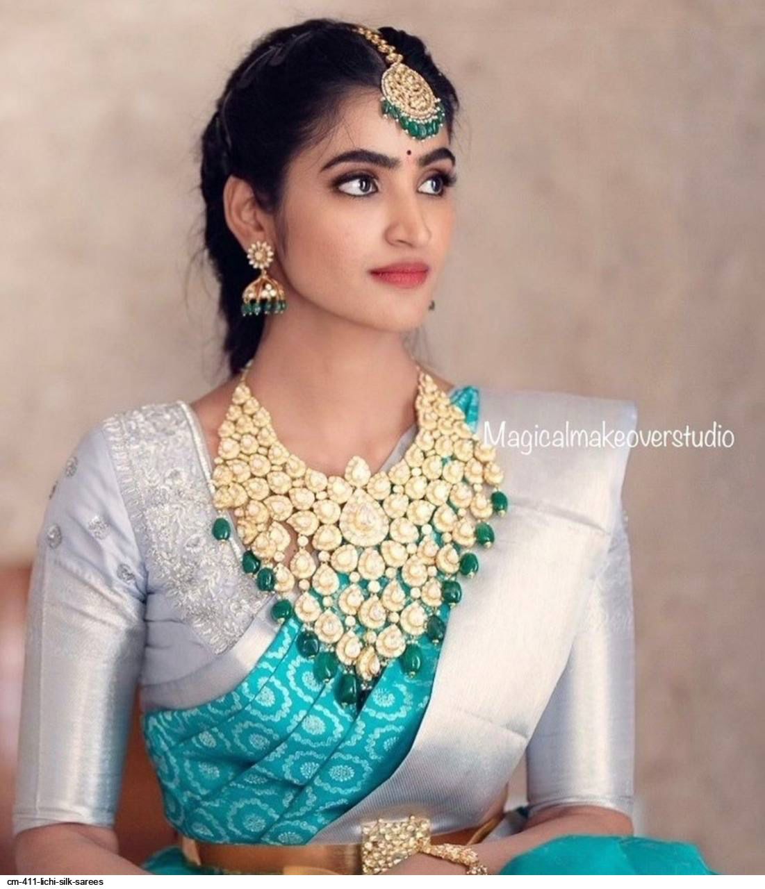CM 411 LICHI SILK SAREES A
