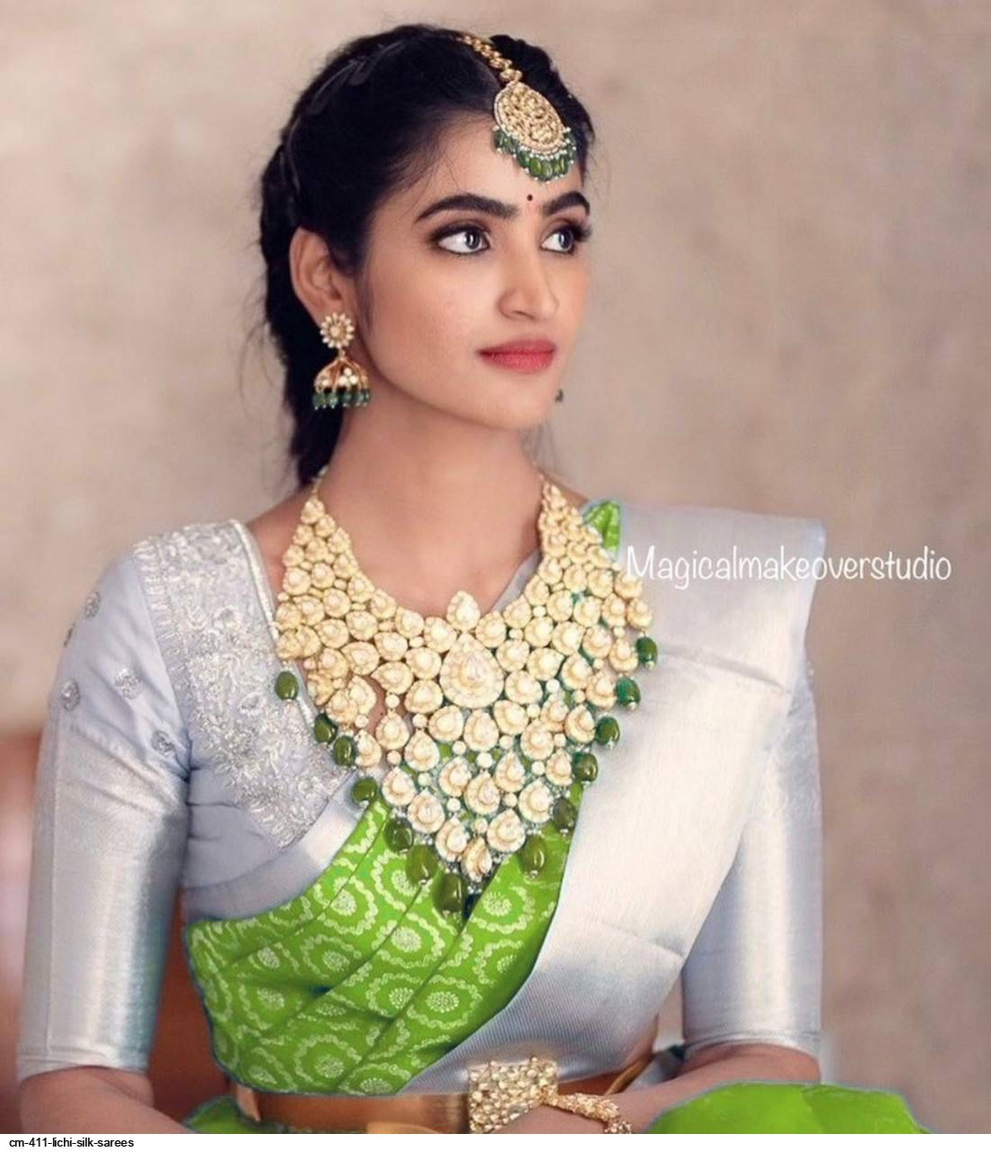 CM 411 LICHI SILK SAREES C