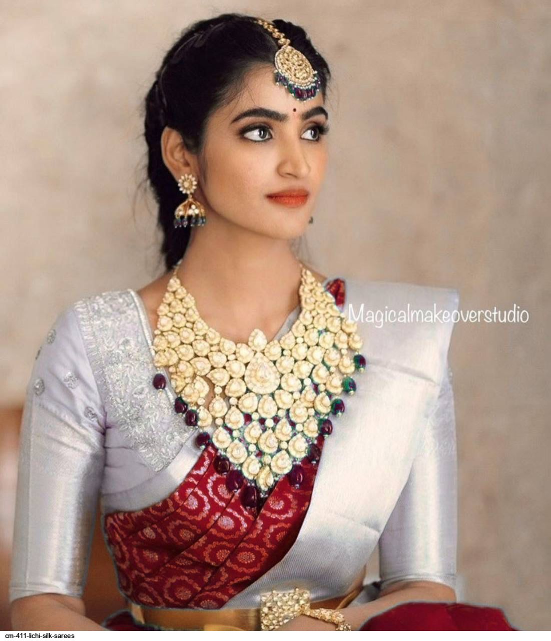 CM 411 LICHI SILK SAREES D