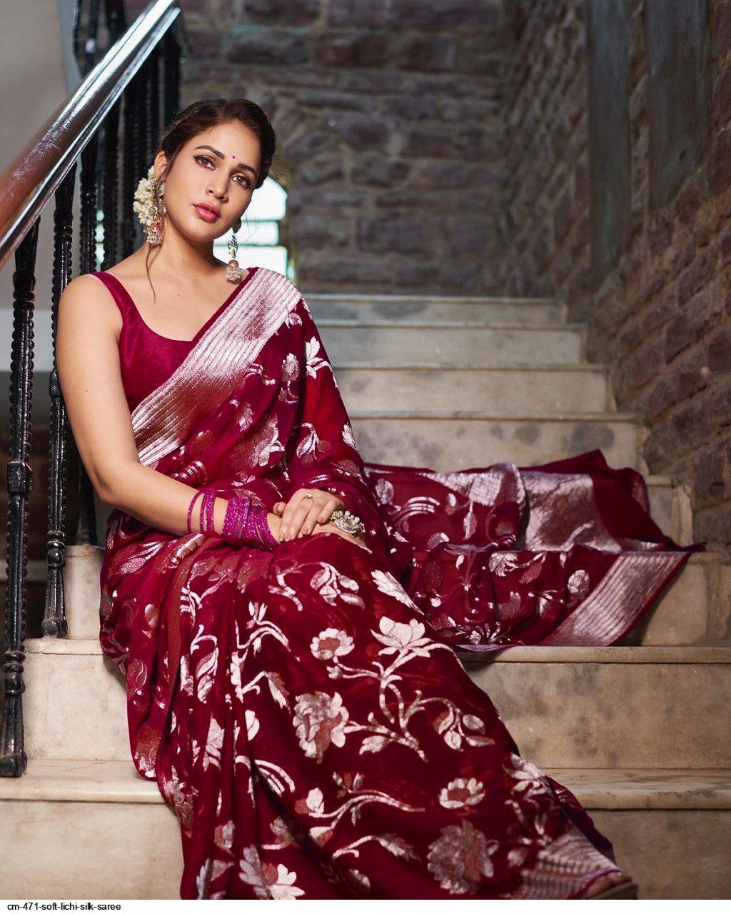 CM 471 SOFT LICHI SILK SAREE A