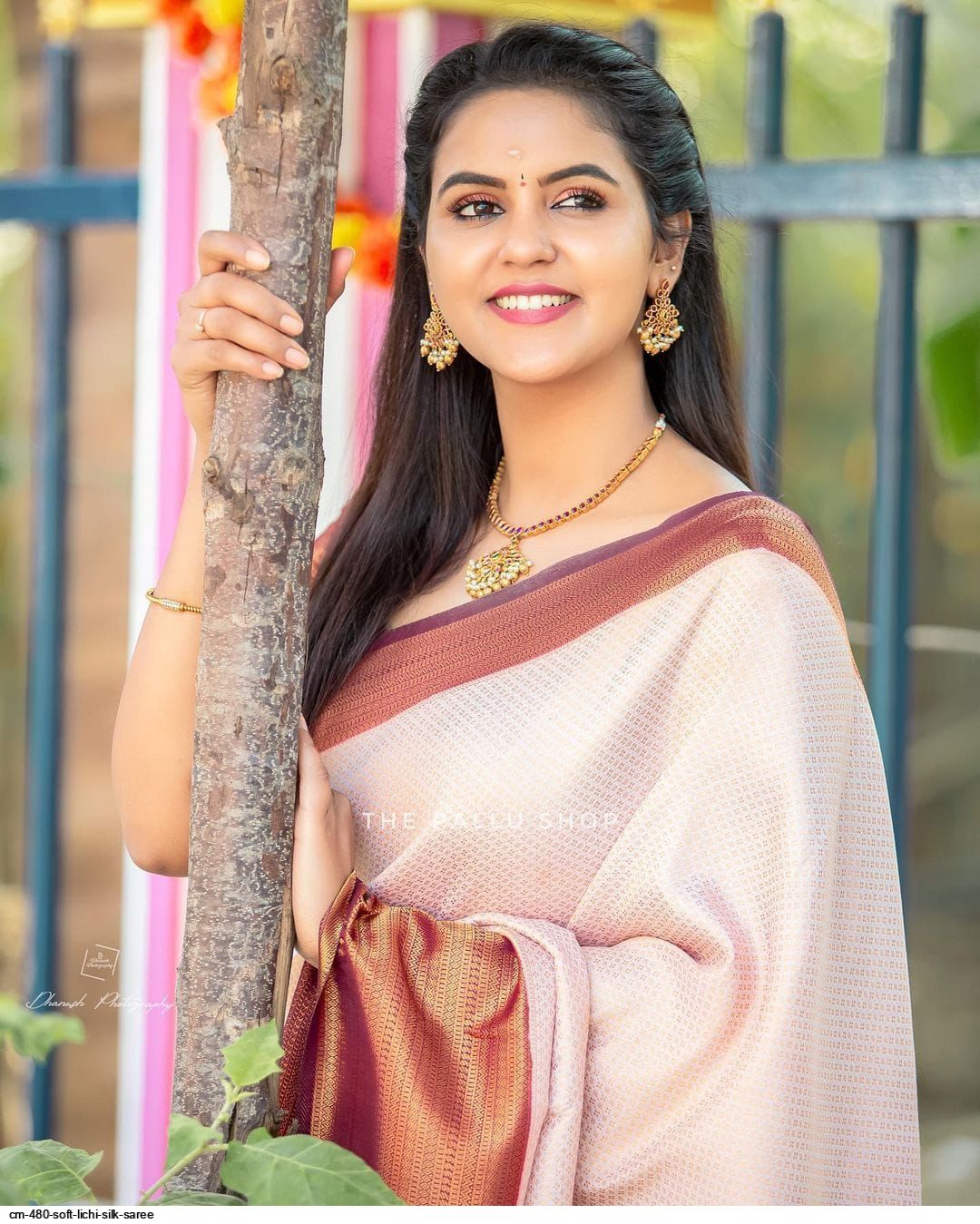 CM 480 SOFT LICHI SILK SAREE