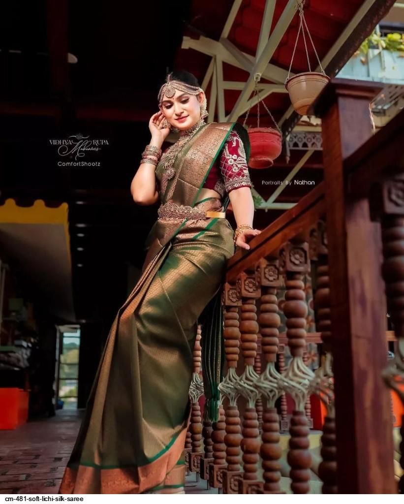 CM 481 SOFT LICHI SILK SAREE A