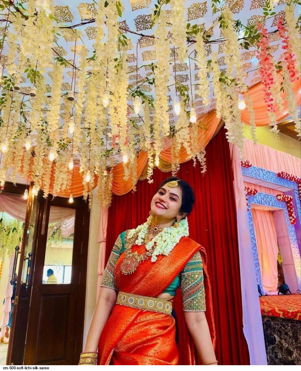 CM 500 SOFT LICHI SILK SAREE