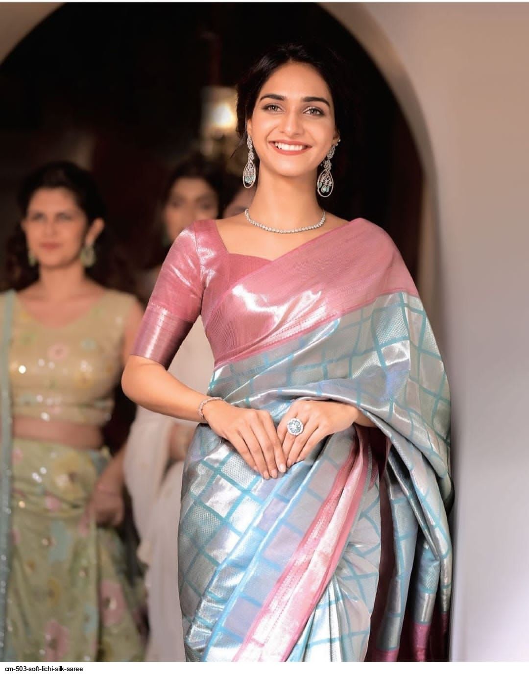 CM 503 SOFT LICHI SILK SAREE