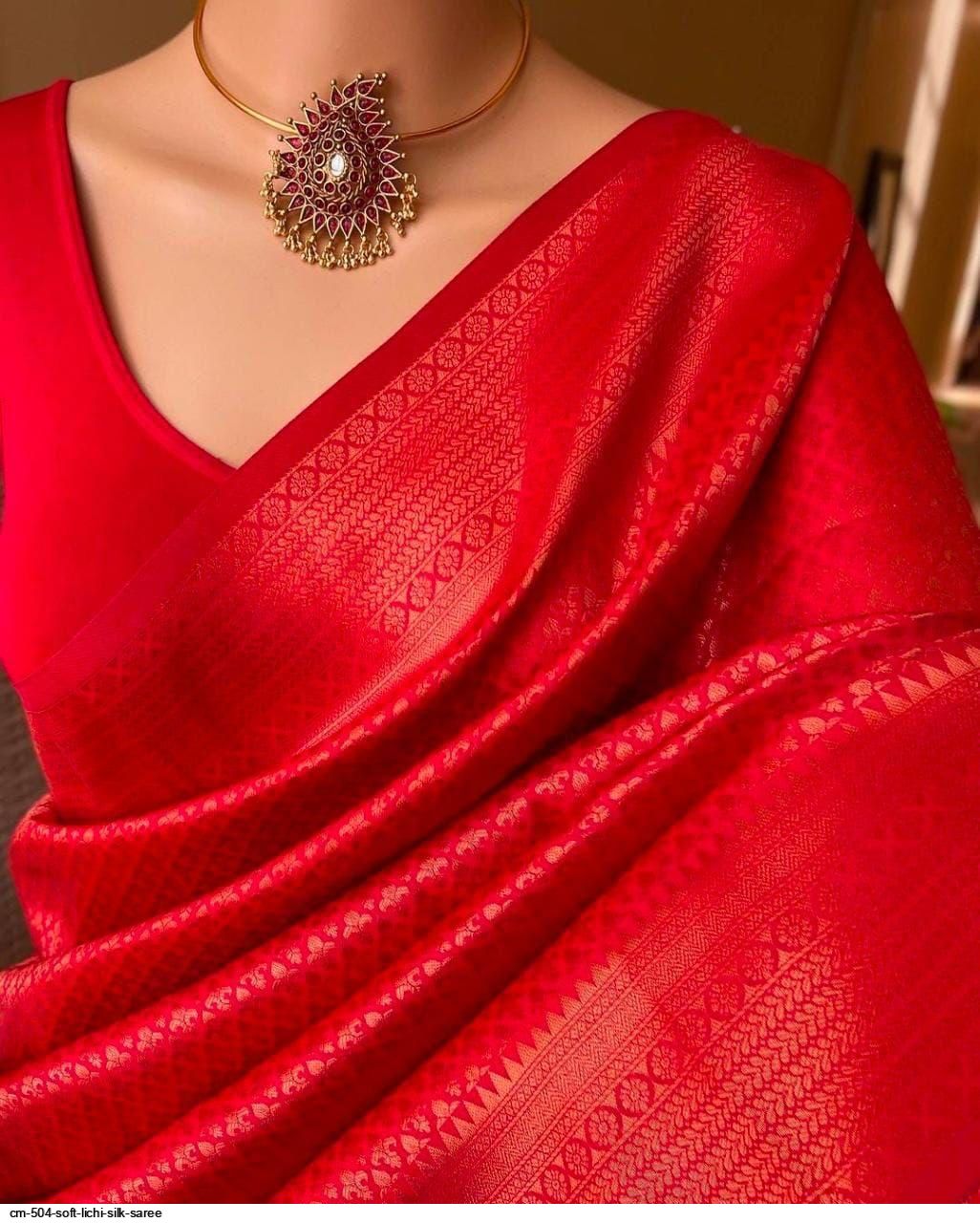 CM 504 SOFT LICHI SILK SAREE C