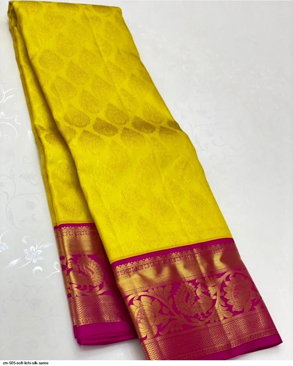 CM 505 SOFT LICHI SILK SAREE