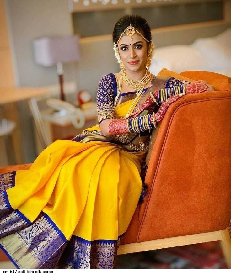 CM 517 SOFT LICHI SILK SAREE