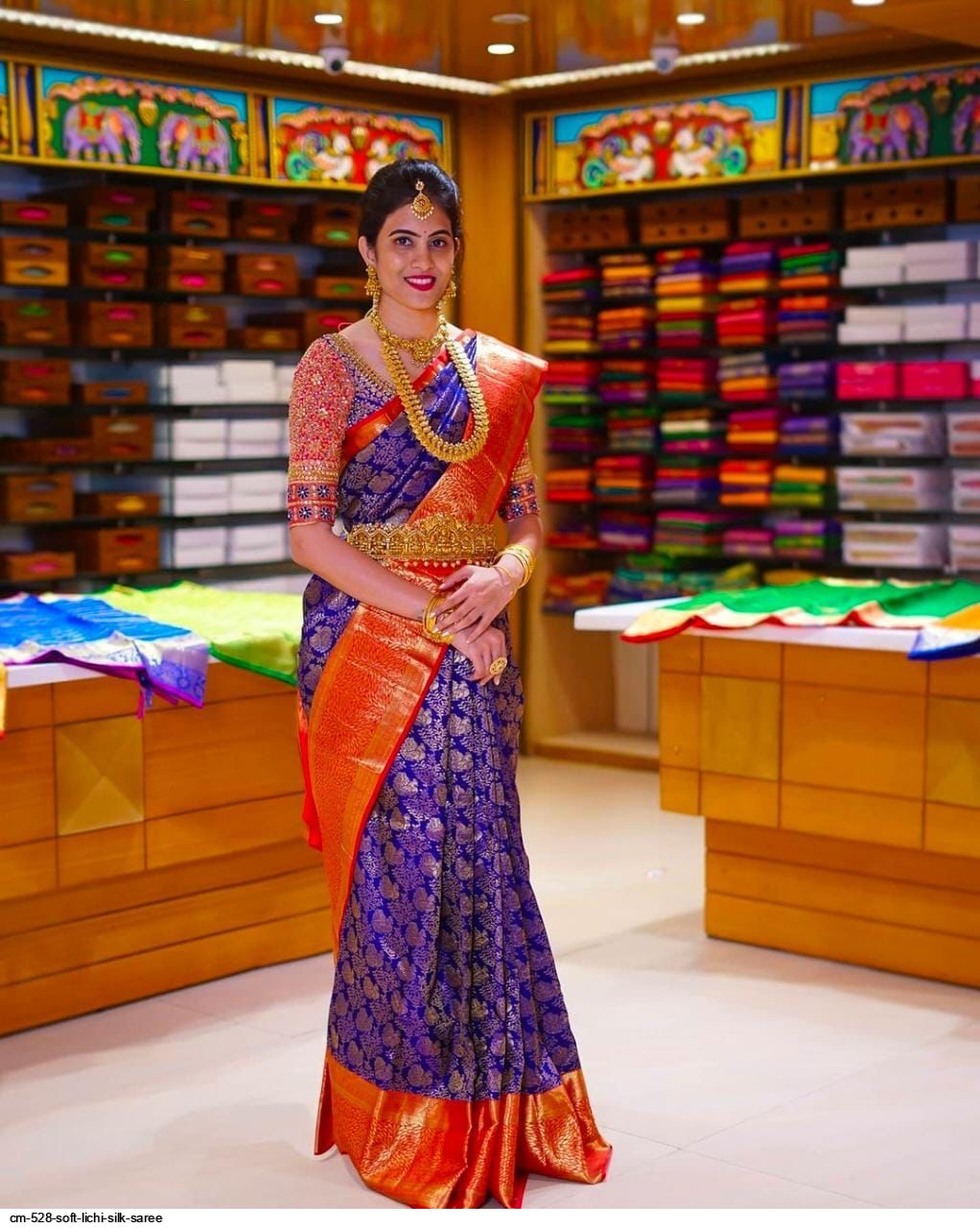CM 528 SOFT LICHI SILK SAREE