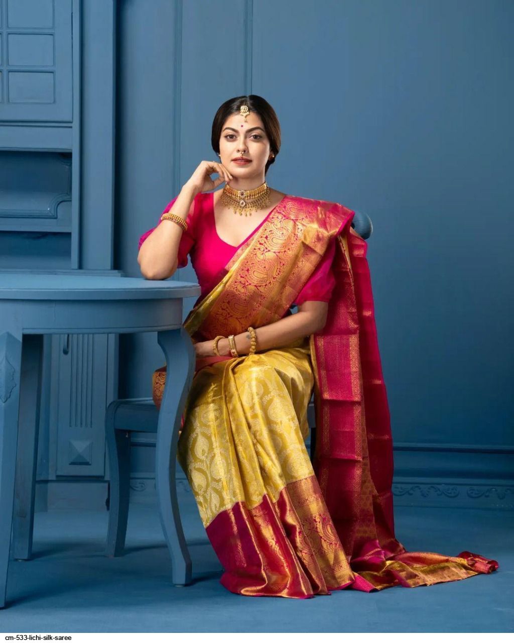 CM 533 LICHI SILK SAREE