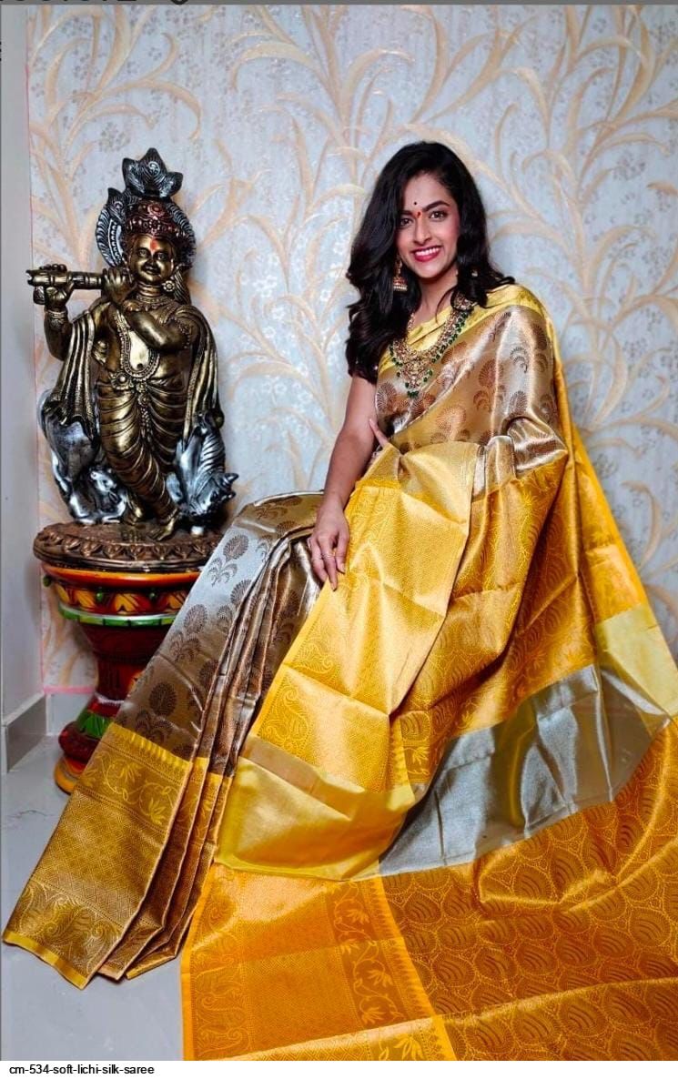 CM 534 SOFT LICHI SILK SAREE B