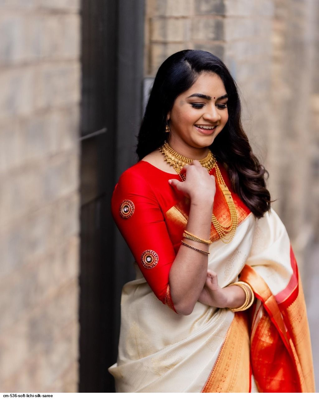 CM 536 SOFT LICHI SILK SAREE