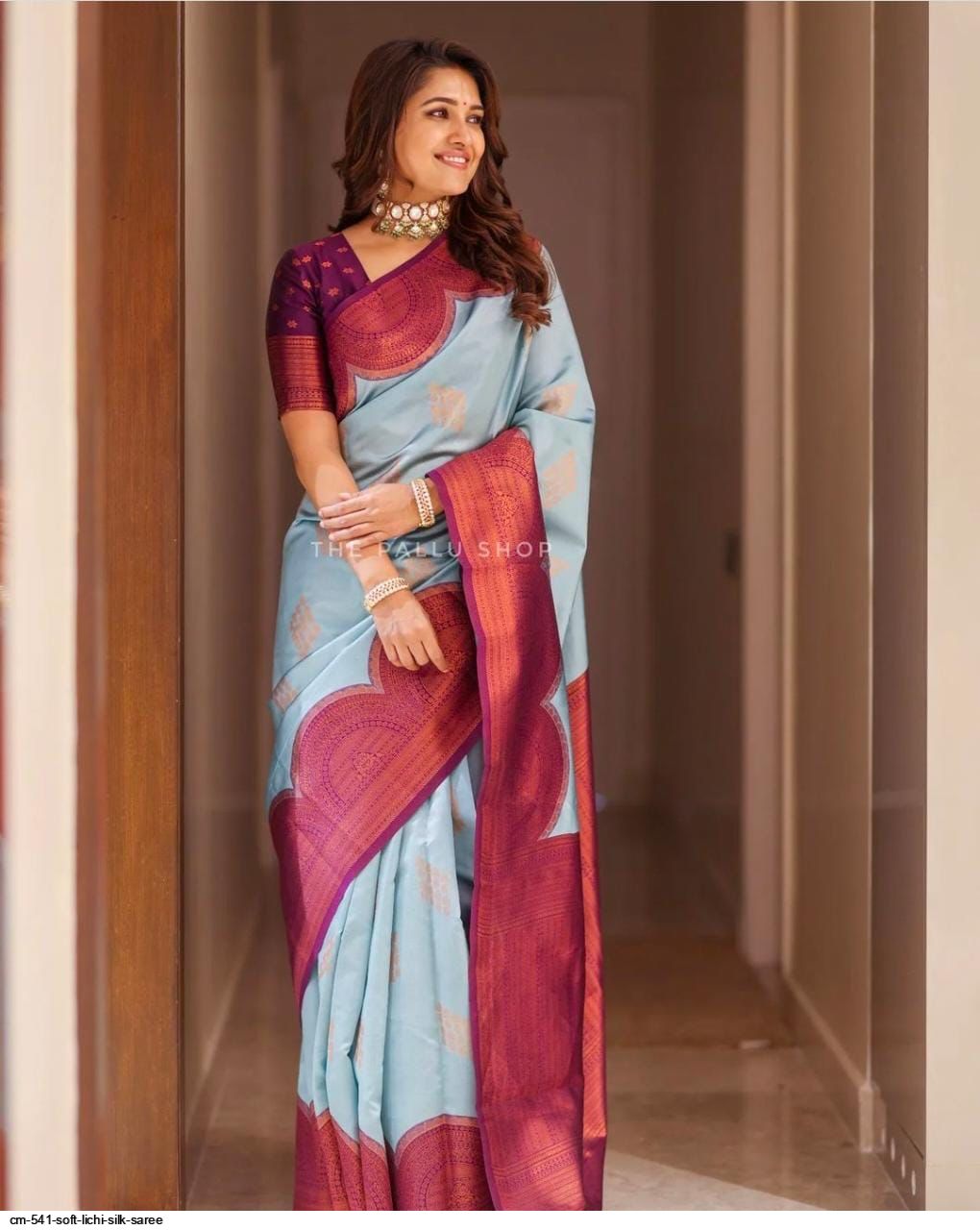 CM 541 SOFT LICHI SILK SAREE