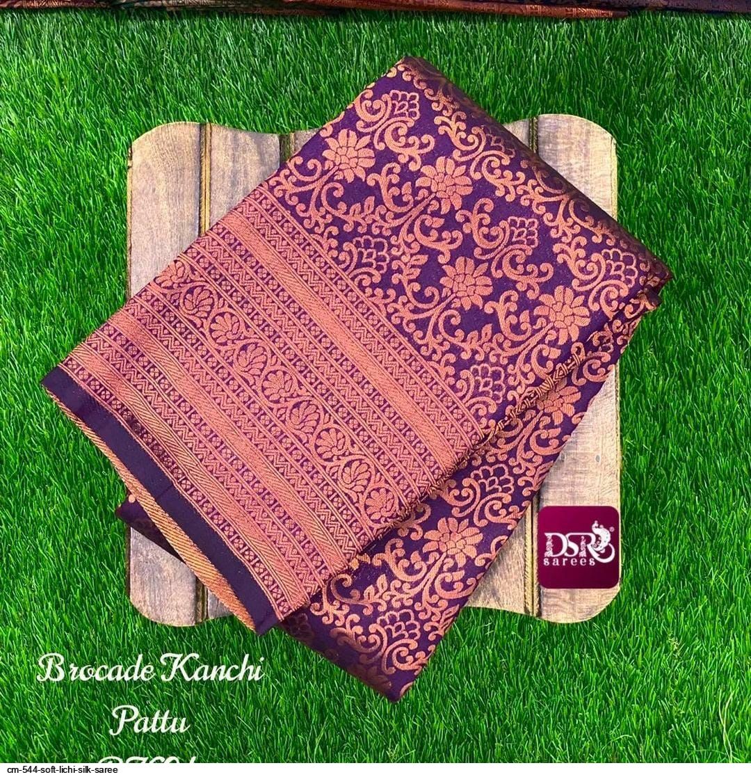 CM 544 SOFT LICHI SILK SAREE B
