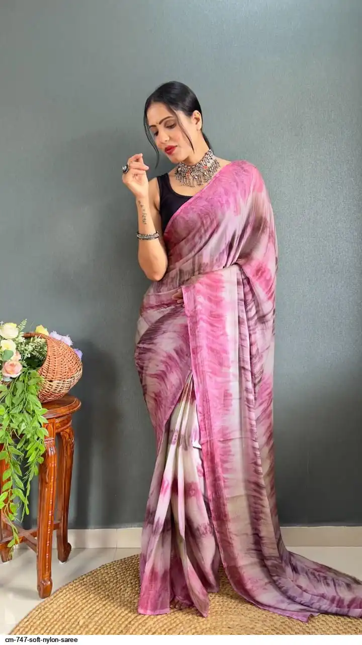 CM 747 SOFT NYLON SAREE 1