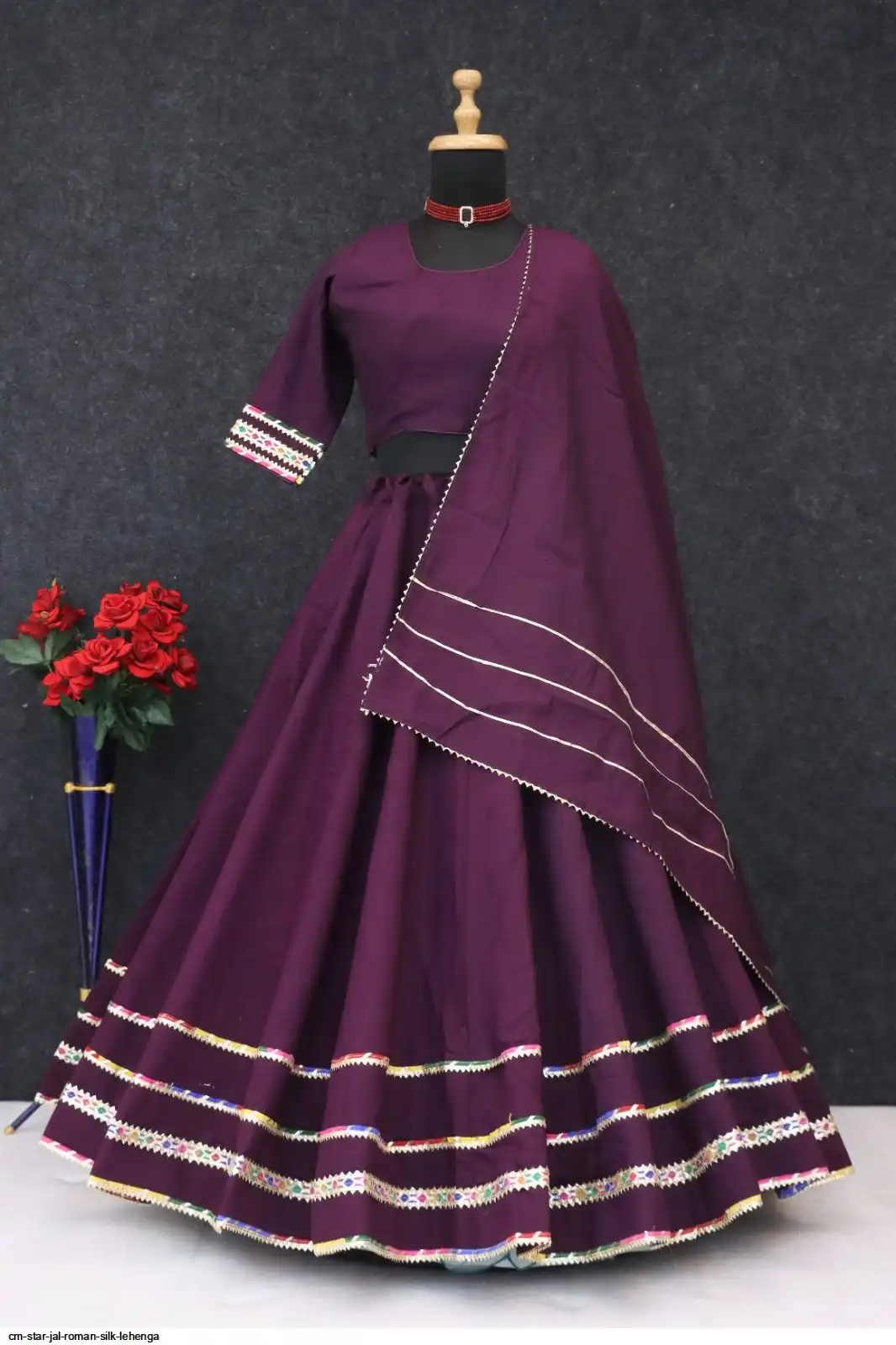 CM STAR JAL ROMAN SILK LEHENGA 4