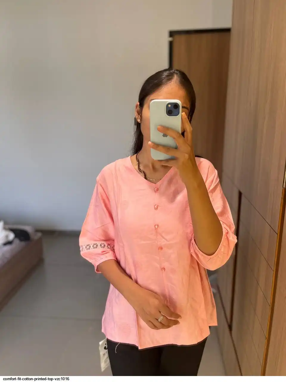 COMFORT FIT COTTON PRINTED TOP VZC1016 C
