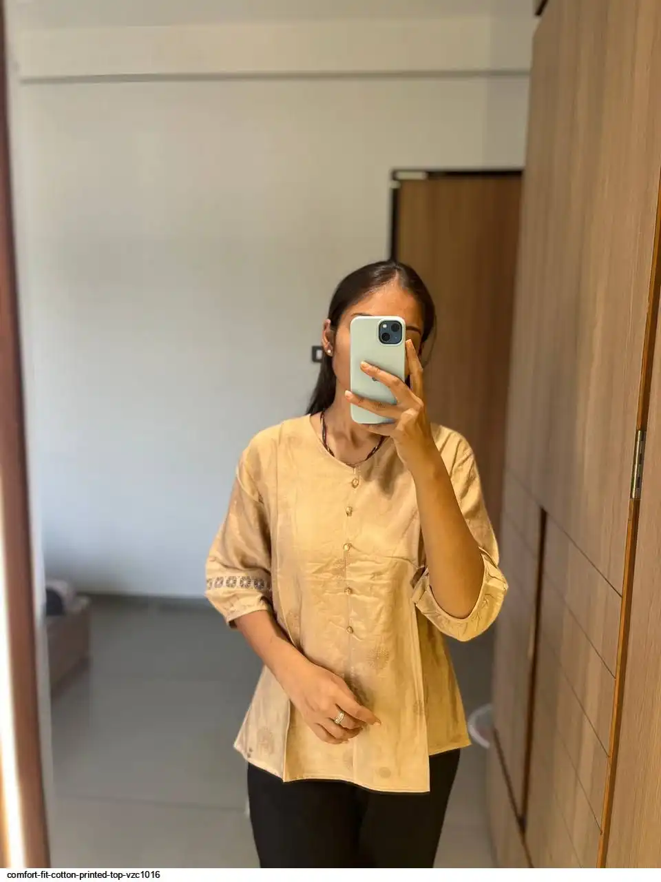 COMFORT FIT COTTON PRINTED TOP VZC1016 D
