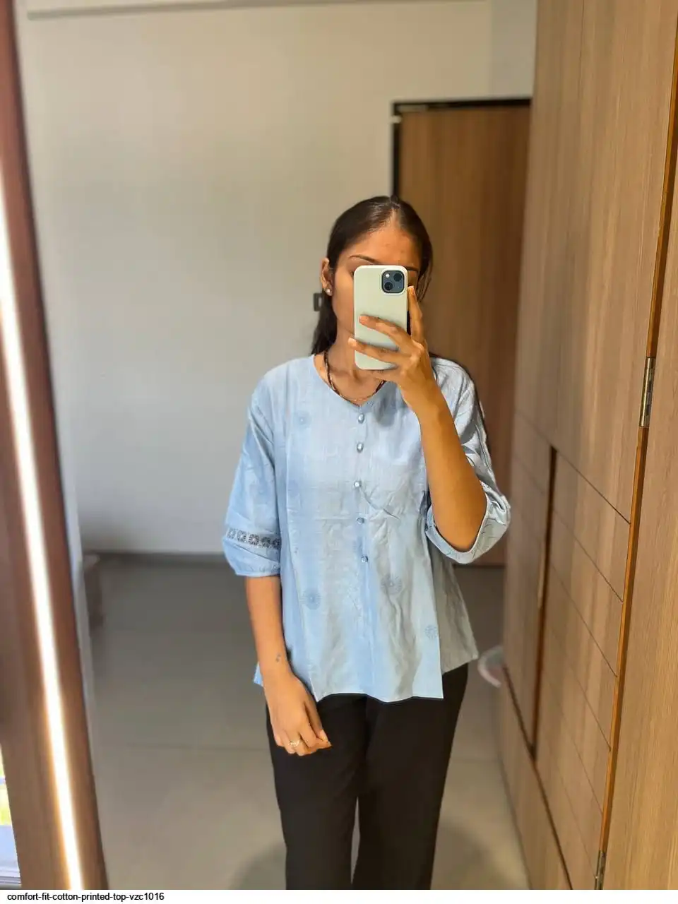 COMFORT FIT COTTON PRINTED TOP VZC1016 B