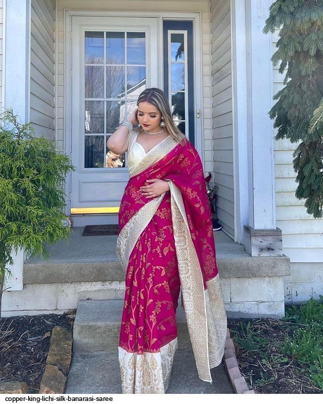 COPPER KING LICHI SILK BANARASI SAREE