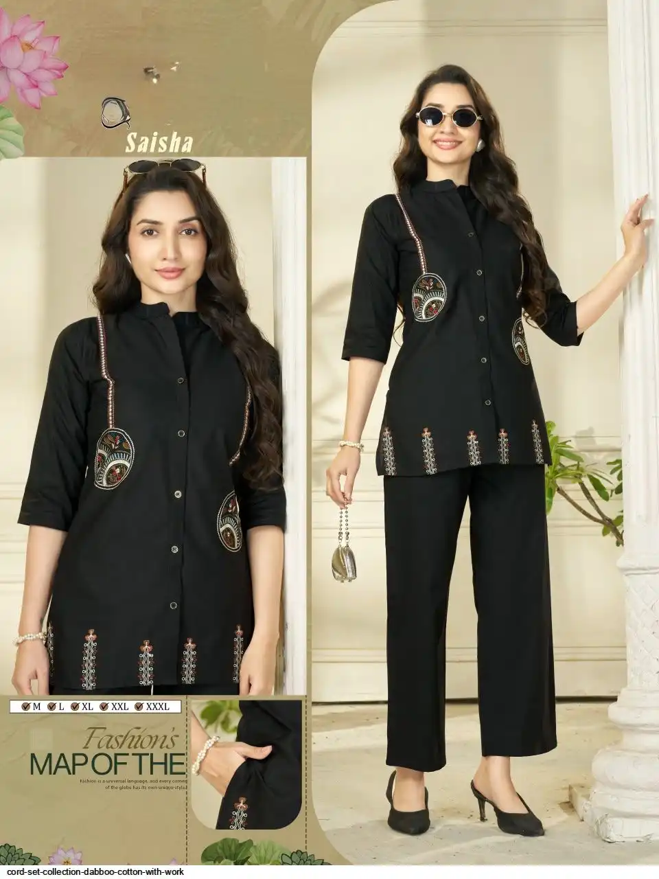 CORD SET COLLECTION DABBOO COTTON WITH WORK H