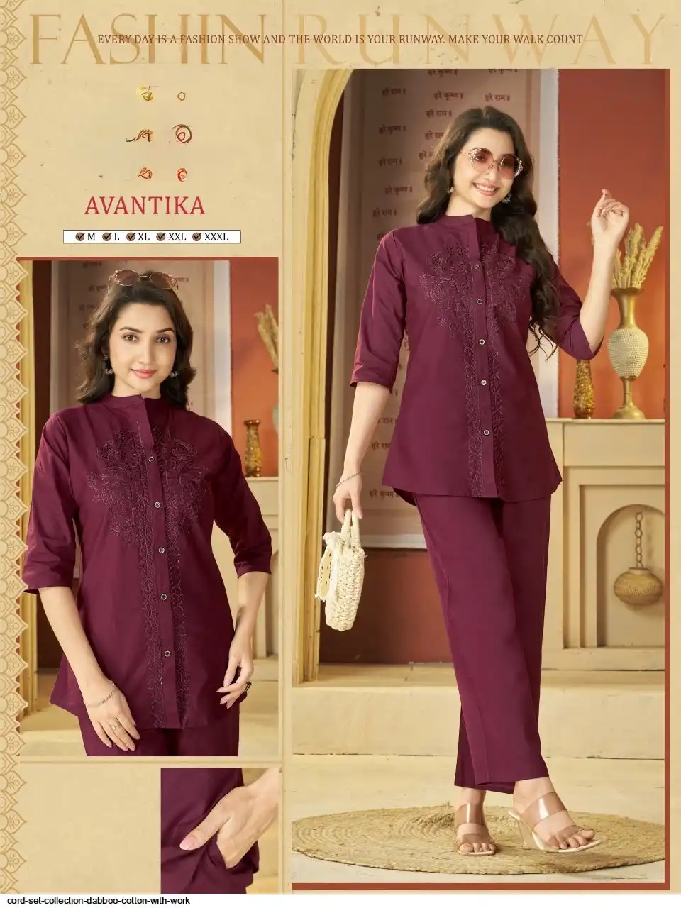 CORD SET COLLECTION DABBOO COTTON WITH WORK F