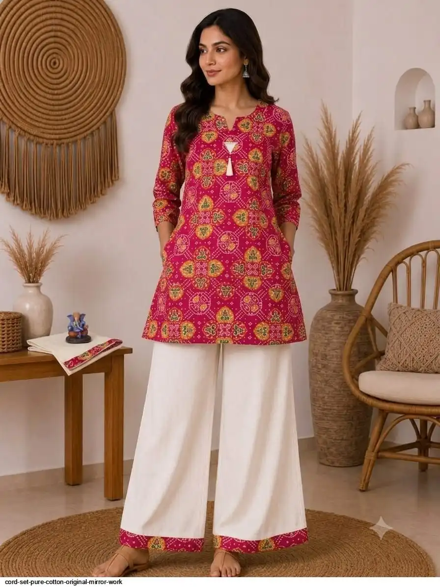 CORD SET PURE COTTON ORIGINAL MIRROR WORK E