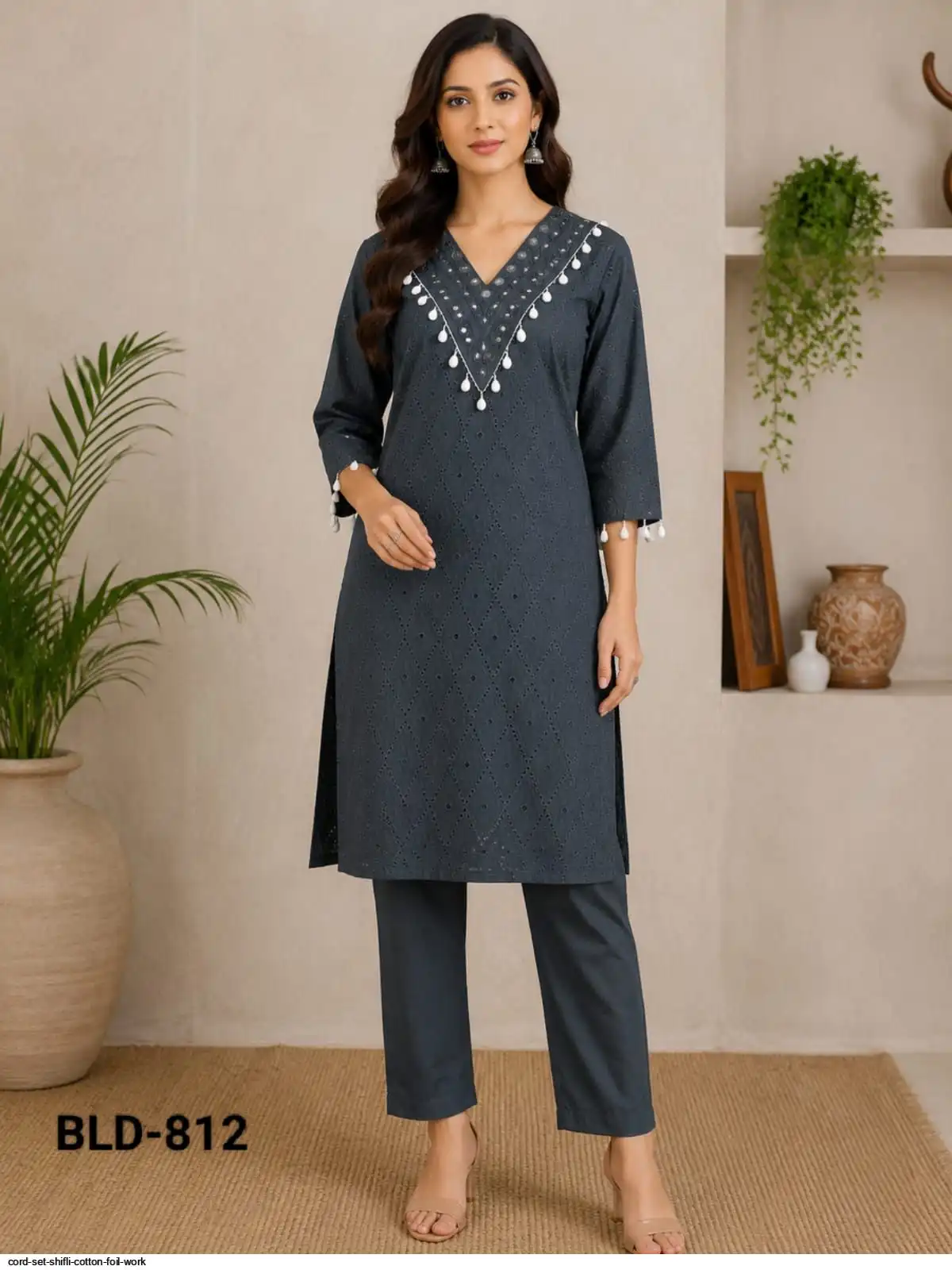 CORD SET SHIFLI COTTON FOIL WORK 812